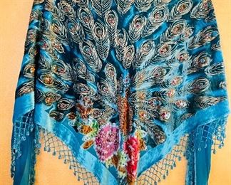 Beautiful peacock blue shawl
