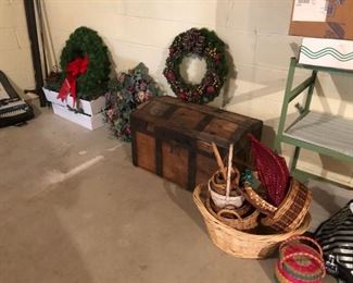Trunk, Wreaths, Baskets