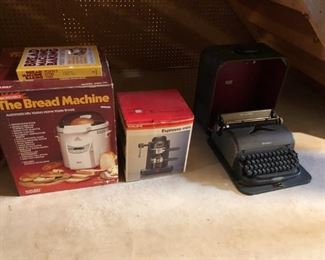 Bread Machine, Espresso Maker, Typewriter