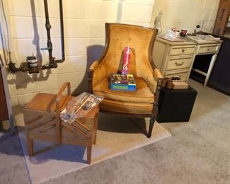 Chair, Mid Century Modern Sewing Caddy / Accordion Stand