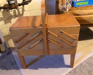 Mid Century Modern Sewing Caddy / Accordion Stand