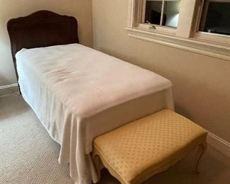 Twin bed set with matching benches