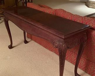 Wood Cherry console/sofa table with cabriolet legs