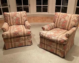 Pair of Century upholstered arm chairs