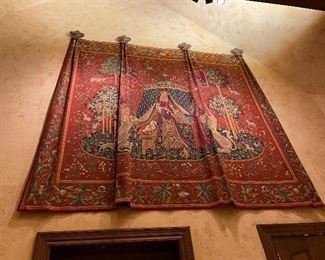 Extra large wall tapestry, original with hardware