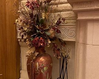 Floral decor in tall vase, set of two