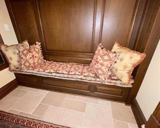 Bench cushion and pillows