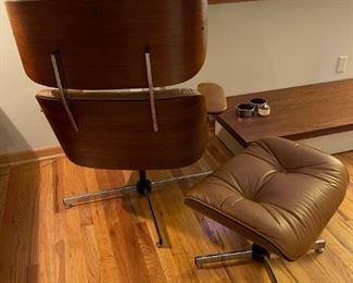 Mid-Century Modern Eames Style Lounge Chair and Ottoman by Selig