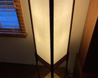 MCM 60's Modeline 54" Walnut and Brass Floor Lamp