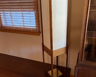 MCM 60's Modeline 54" Walnut and Brass Floor Lamp