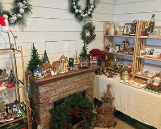 Portable fireplace/heater, more holiday decor