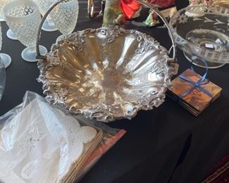 Pretty silver-plated basket