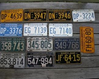 Vintage Pairs Maryland License Plates 