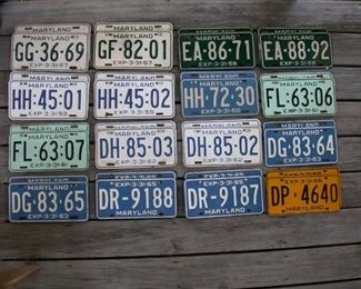 More Vintage Pairs Maryland License Plates
