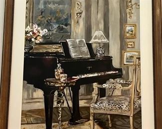 Large painting of Baby Grand piano-48"wide by 58" high