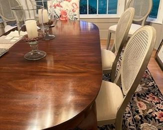 Mahogany Dining Table with three leaves-pictured chairs not in sale
