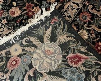 Quality carpets(pair) from Einstein Moomjy-Black ground, floral pattern