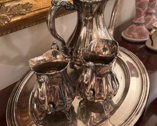 Wilcox silver plated coffee/tea set-Meriden Conn.