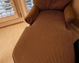 Upholstered Chaise-color is blue/gold stripe