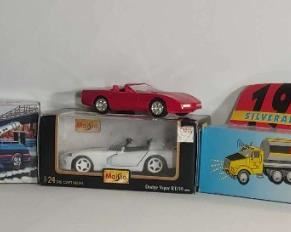 1990 Corvette Model, 1996 Dodge Viper10, 1996 Sunoco Tow Truck, 1994 Silverado Toy Tanker Truck
