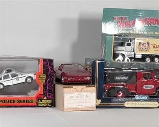 1991 Corvette Model Car, 1996 Police Cruiser, 1947 Dodge Van, 2015 W.B. Mason Truck Red Sox