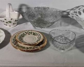 Christmas Plates and Serving Bowl