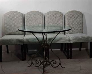 Contemporary Round Dining Table with 4 Chairs