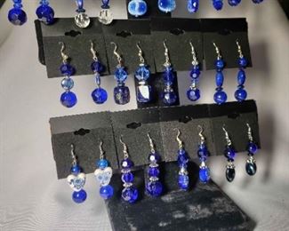HandCrafted, Beautifully Made Dangle Earrings, All in Beautiful Blues