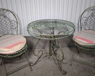 Metal Cafe Table and Chairs