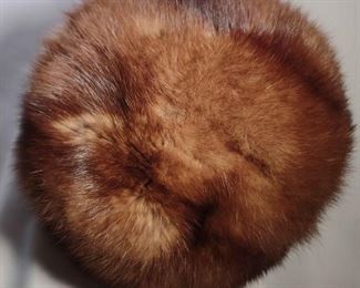 Mink Muff and Lined Hat