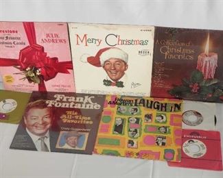 Vinyl Records Christmas with Some Comedy and 3 45 RPMs
