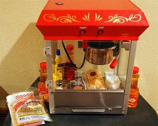 Great Northern Popcorn Company Electric Popcorn Maker, Model NP04002, Includes Oil, Popcorn, Popcorn Bags, And Storage Cabinet