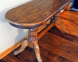 Solid Wood Double Pedestal Sofa Table, 27"x 54" x 17"