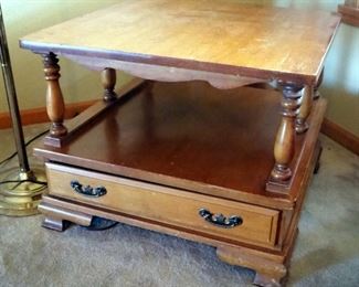 Single Drawer End Table, 20.5" x 26" x 26"