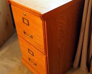 Wood 2 Drawer Filing Cabinet, 28" x 16" x 17"
