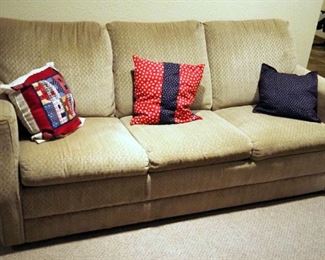 Upholstered 3 Cushion Sleeper Sofa, 35" x 77" x 36"