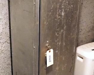 Metal Locker With Key, 60" x 15" x 15"