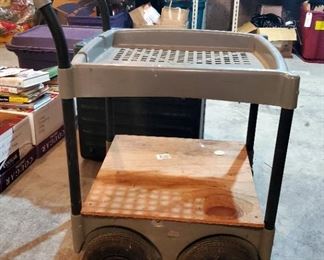 Four Wheel Utility Cart With Air Tires, And 2-Step Step Stool