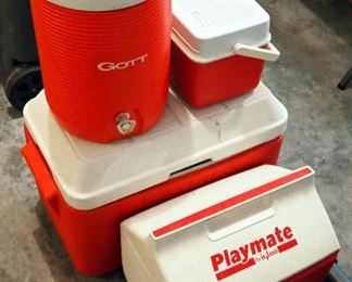 Igloo, Rubbermaid, And Gott Insulated Coolers, Various Sizes, Qty 4