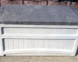 Suncast Polyvinyl Storage Chest, 24"x 46" x 23", Includes Patio Chair Cushions