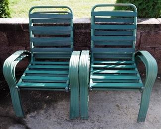 Metal Framed Patio Chairs, Qty 4
