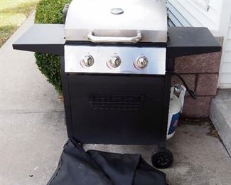 Propane 3 Burner Grill, 41" x 47" x 21", Includes Propane Tank And Grill Cover