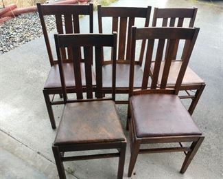 Antique Chairs, set of 5 