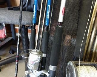 Fishing poles with & without reels