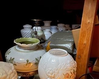 Attic storage of lamps that has not been brought down.