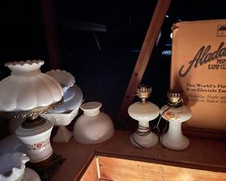 Attic storage of lamps that has not been brought down.