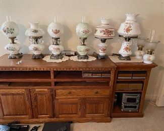 GWTW style lamps, most are Fenton.