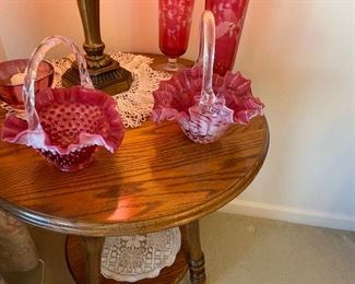 Fenton cranberry baskets
