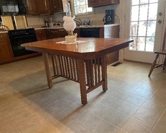 oak, mission style farm table