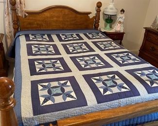 blue machine made quilt